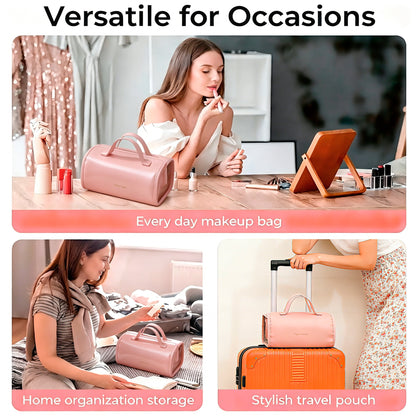 Expandable 4-in-1 Makeup and Toiletry Bag with Detachable Pockets, Pink - Image 3