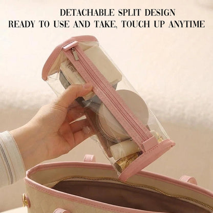 Expandable 4-in-1 Makeup and Toiletry Bag with Detachable Pockets, Pink - Image 5