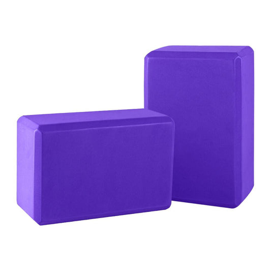 Yoga Blocks, Set of 2 High-Density EVA Foam, 4 x 6 x 9 in, Purple