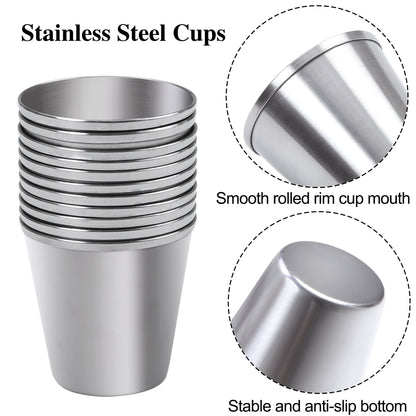 Stainless Steel Shot Glasses, 1.5 oz, Set of 12 Unbreakable Metal Cups - Image 5