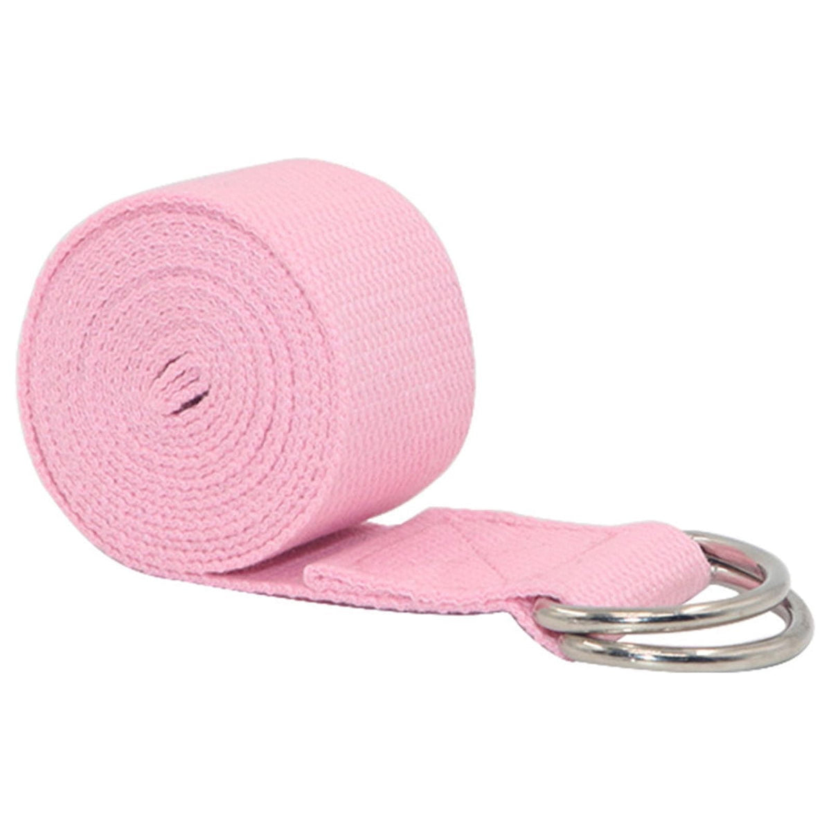 Cotton-Linen Yoga Strap with Double D-Ring Buckle, 98 in Non-Stretch Stretching Belt