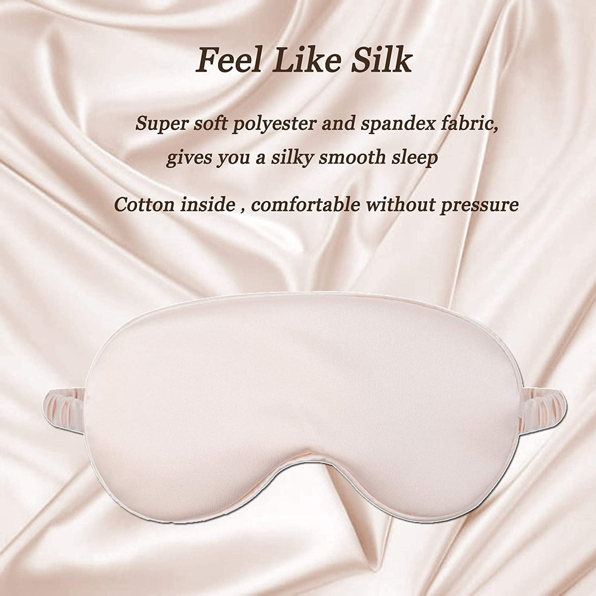 Satin Sleep Masks, 2-Pack Blackout Eye Covers with Elastic Strap - Image 2