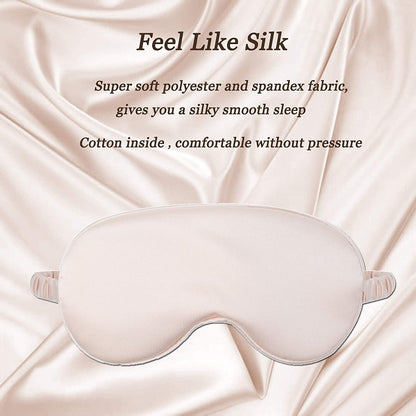 Satin Sleep Masks, 2-Pack Blackout Eye Covers with Elastic Strap - Image 2