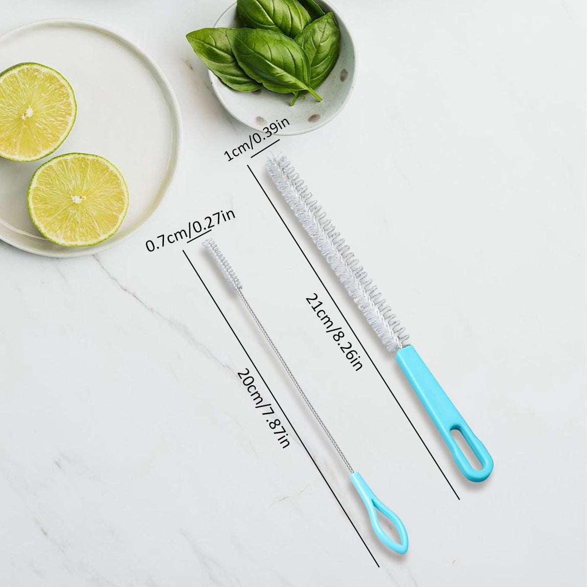 Extra-Long Straw Cleaning Brushes, 8 in, Set of 2, Blue - Image 4