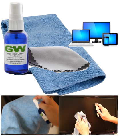 Screen Cleaner Kit with 2 oz Spray and Microfiber Cloth for Phones, Tablets and TVs - Image 2