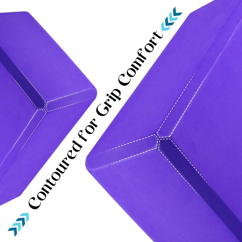 Yoga Blocks, Set of 2 High-Density EVA Foam, 4 x 6 x 9 in, Purple - Image 4