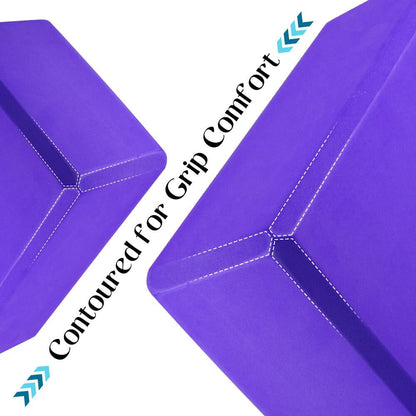 Yoga Blocks, Set of 2 High-Density EVA Foam, 4 x 6 x 9 in, Purple - Image 4