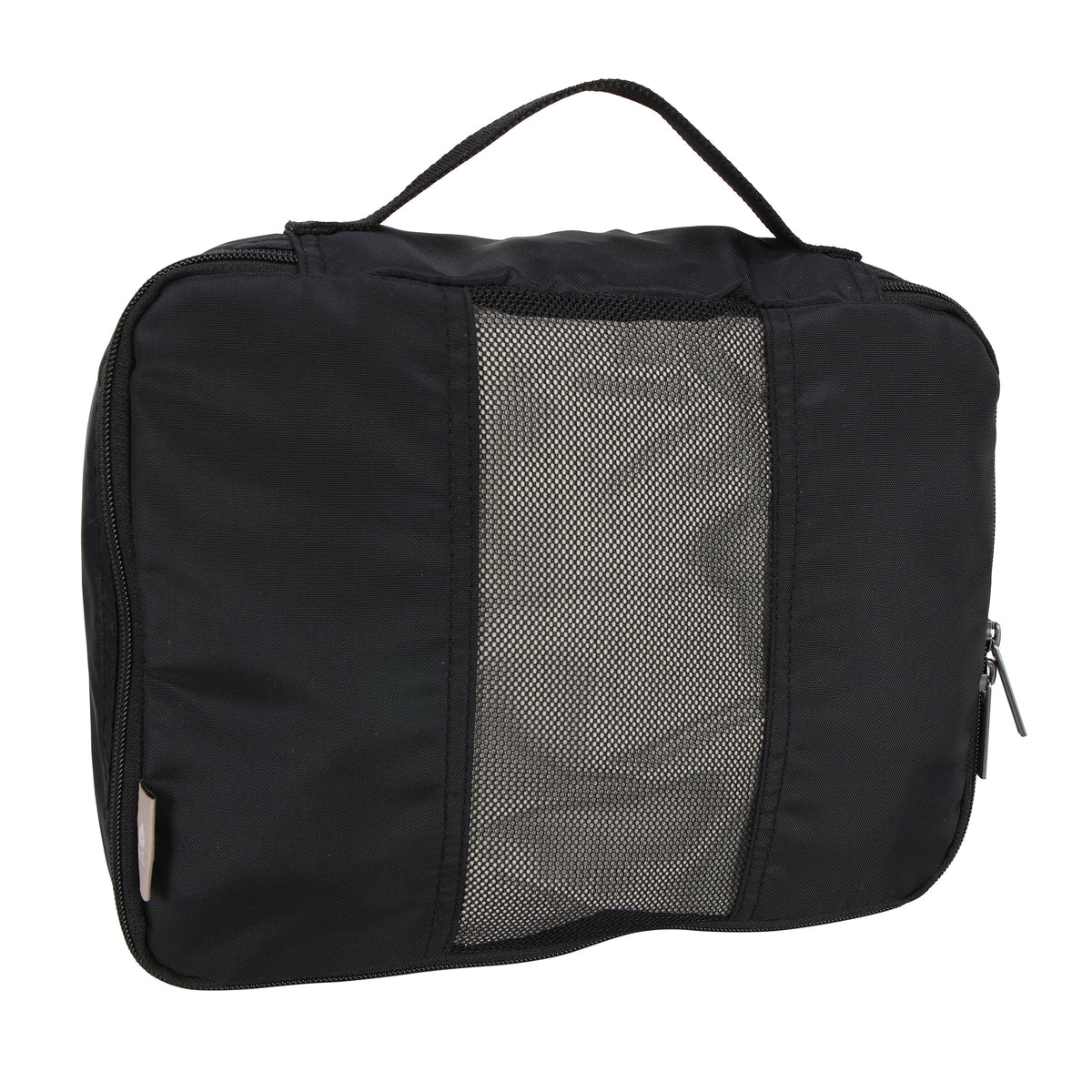 Compression Packing Cubes, 4-Piece Nylon Set with Expandable Mesh-Front Zippers, Black - Image 4