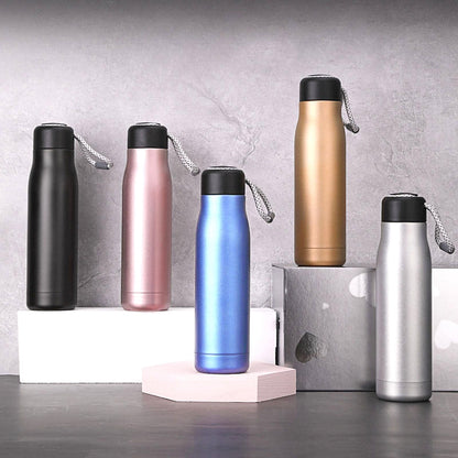 Insulated Stainless Steel Sports Bottle, 18.5 oz Double-Wall Leak-Proof, Blue - Image 4