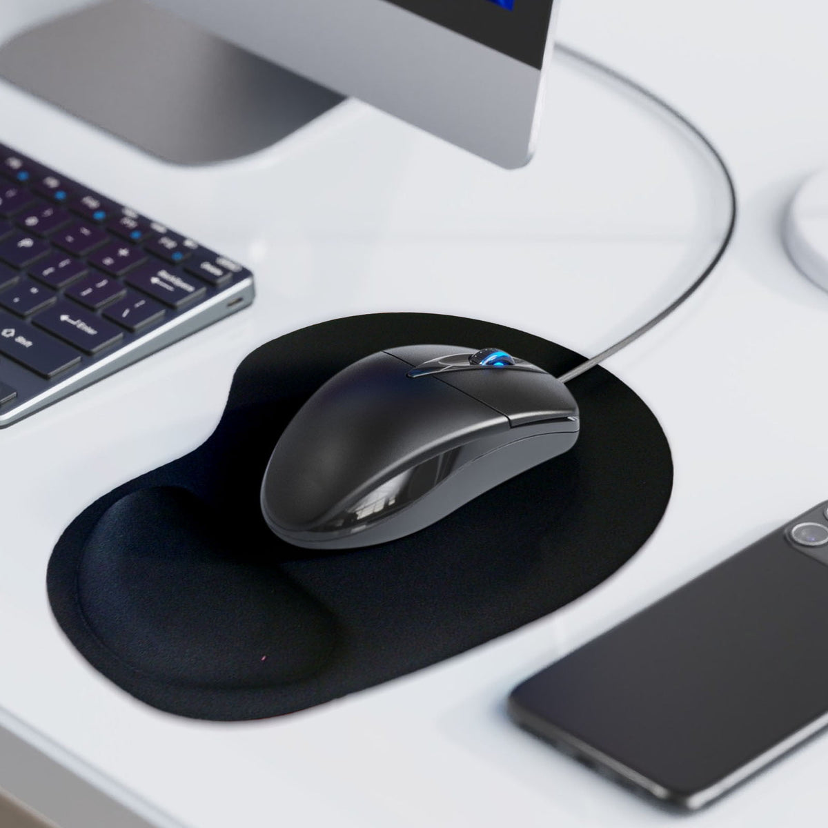 Ergonomic Mouse Pad with Memory Foam Wrist Rest and Non-Slip Base, 240 x 200 mm - Image 5