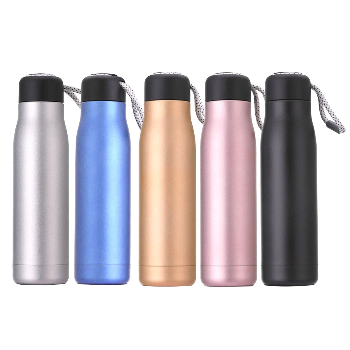 Insulated Stainless Steel Sports Bottle, 18.5 oz Double-Wall Leak-Proof, Blue
