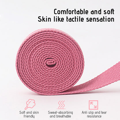 Cotton-Linen Yoga Strap with Double D-Ring Buckle, 98 in Non-Stretch Stretching Belt - Image 5