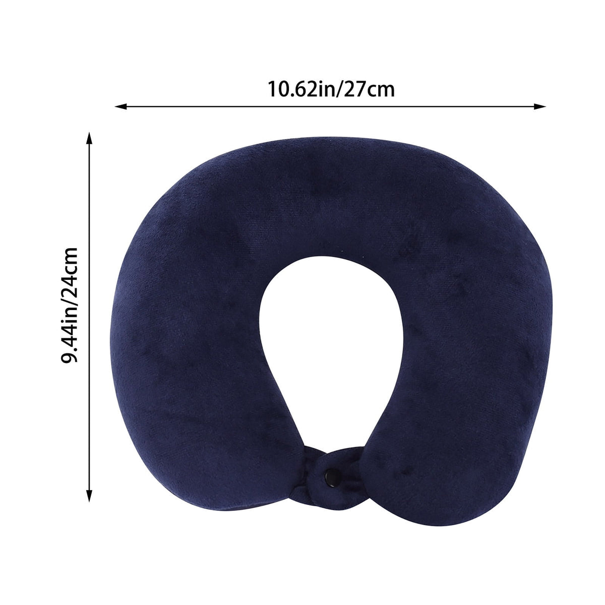 Memory Foam Travel Neck Pillow with Washable Cover and Adjustable Strap, Black - Image 5