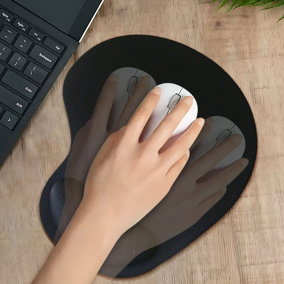 Ergonomic Mouse Pad with Memory Foam Wrist Rest and Non-Slip Base, 240 x 200 mm - Image 3