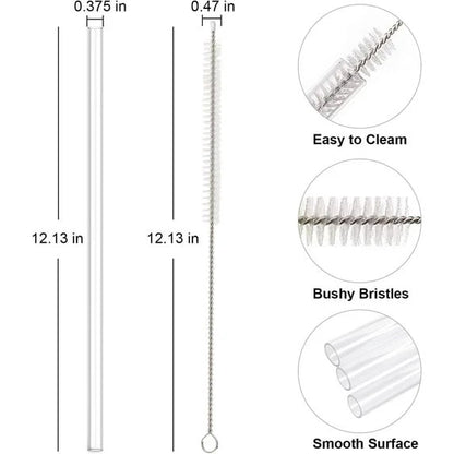 Replacement Straws for 40 oz and 30 oz Tumblers, 6-Pack with Cleaning Brush, Clear - Image 2