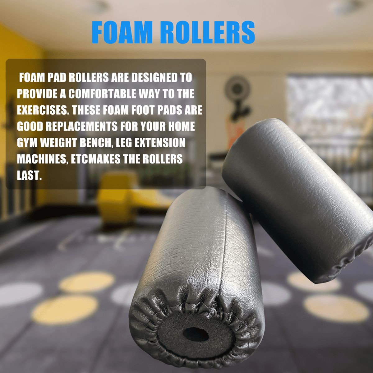 Foam Roller Pads with PU Leather Cover, 7 in Replacement Leg Extension Pads - Image 3