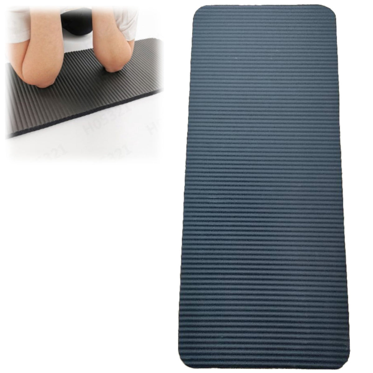 Thick Non-Slip Yoga Mat with Ribbed Texture for Pilates, Stretching and Floor Work - Image 2