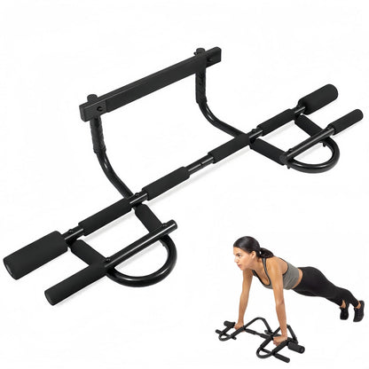 Foldable Doorway Pull-Up Bar with 12 Grips, Steel, Supports 300 lb - Image 2