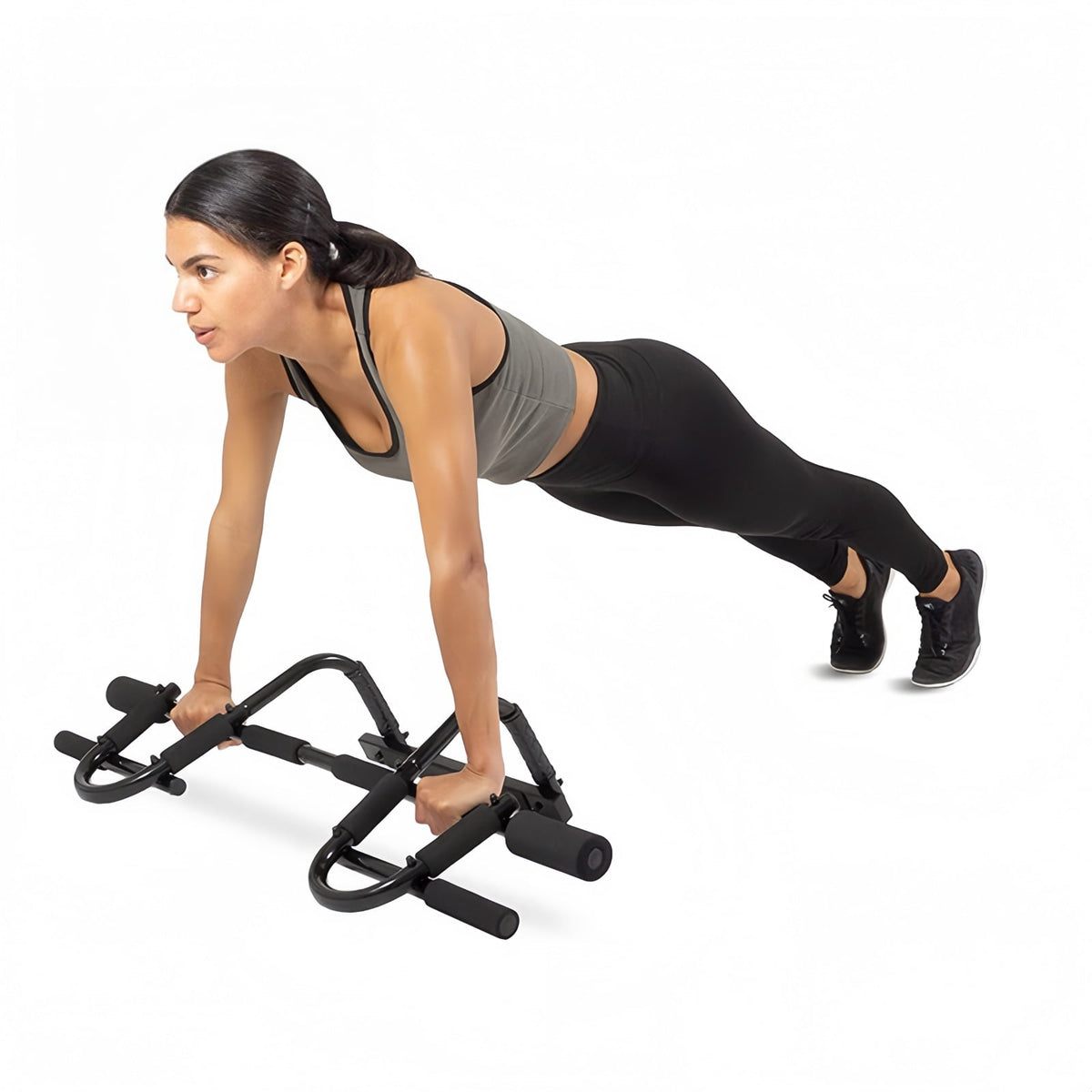 Foldable Doorway Pull-Up Bar with 12 Grips, Steel, Supports 300 lb - Image 4
