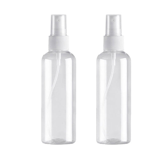 Fine-Mist Travel Spray Bottles, 100 ml Refillable, Set of 2, Clear