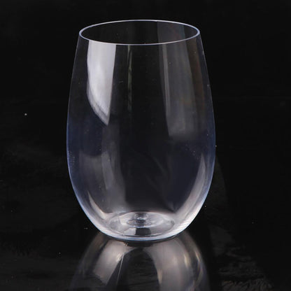 Shatterproof Plastic Wine Glass, 480 ml Egg-Shaped Stemmed Cup, Clear - Image 4