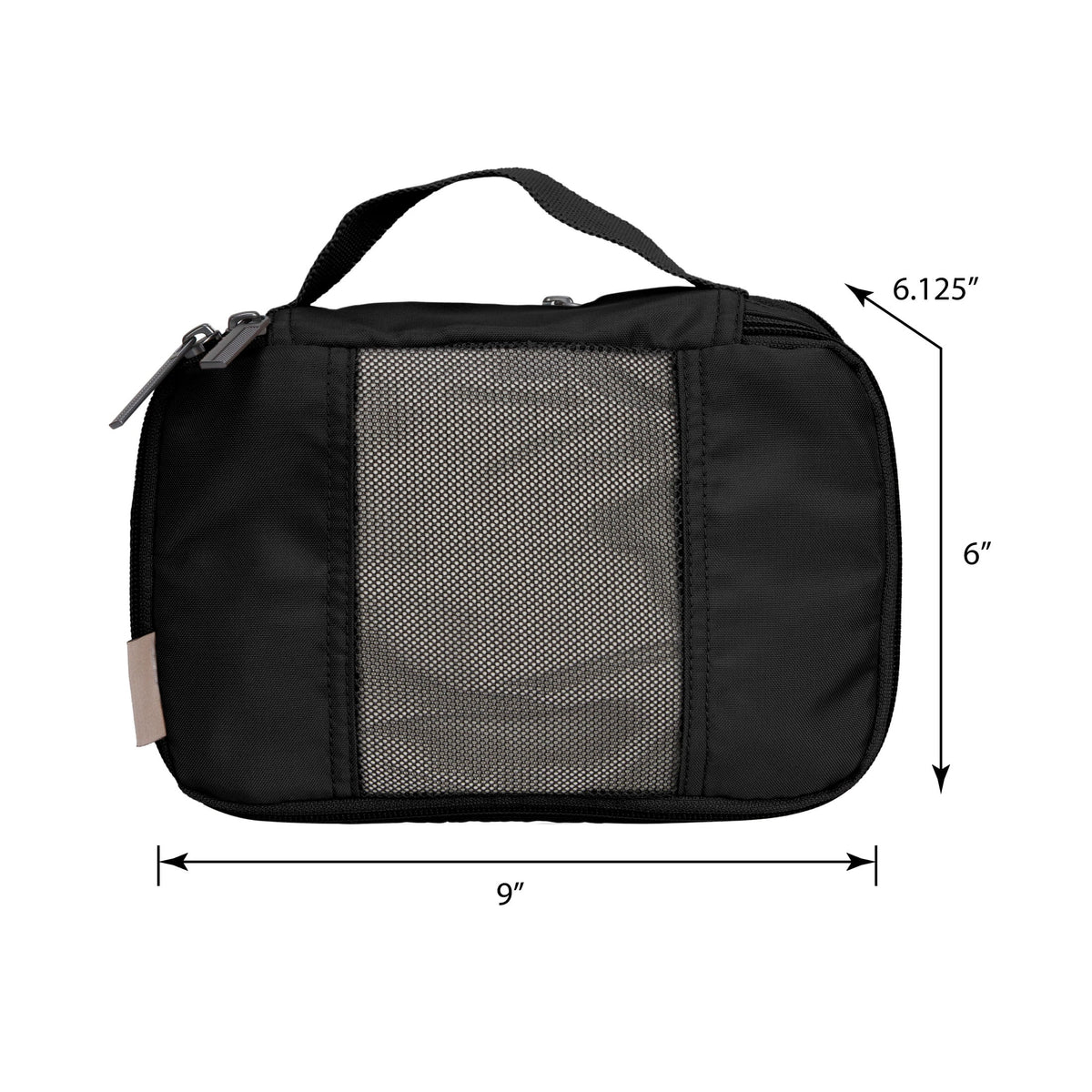 Compression Packing Cubes, 4-Piece Nylon Set with Expandable Mesh-Front Zippers, Black - Image 5
