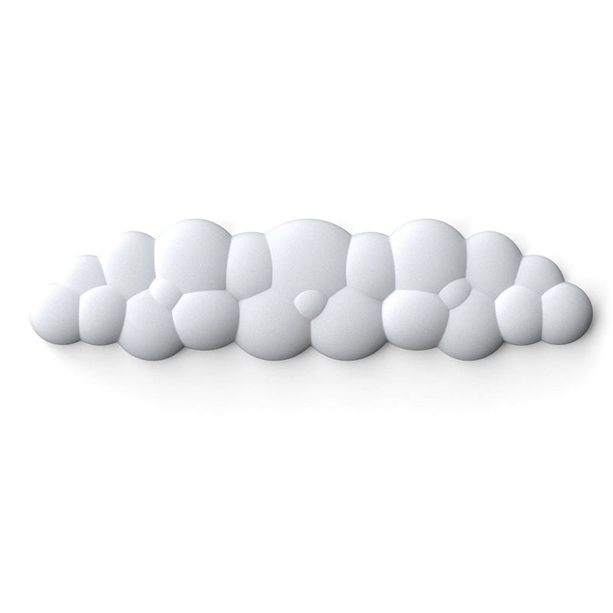 Cloud-Shaped Keyboard Wrist Rest, Memory Foam with PU Leather Cover, White