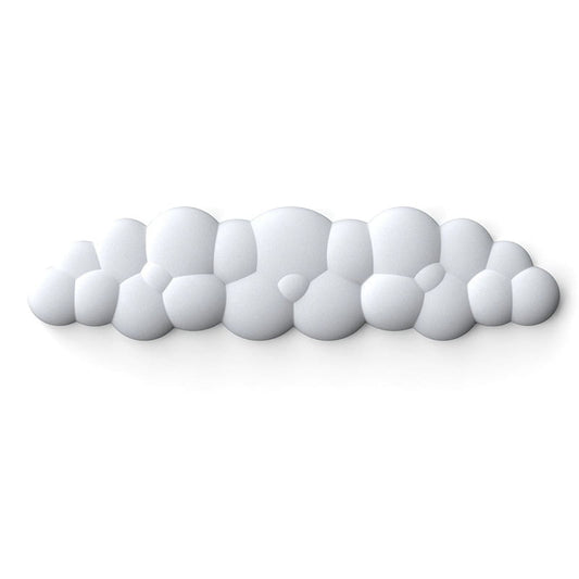 Cloud-Shaped Keyboard Wrist Rest, Memory Foam with PU Leather Cover, White