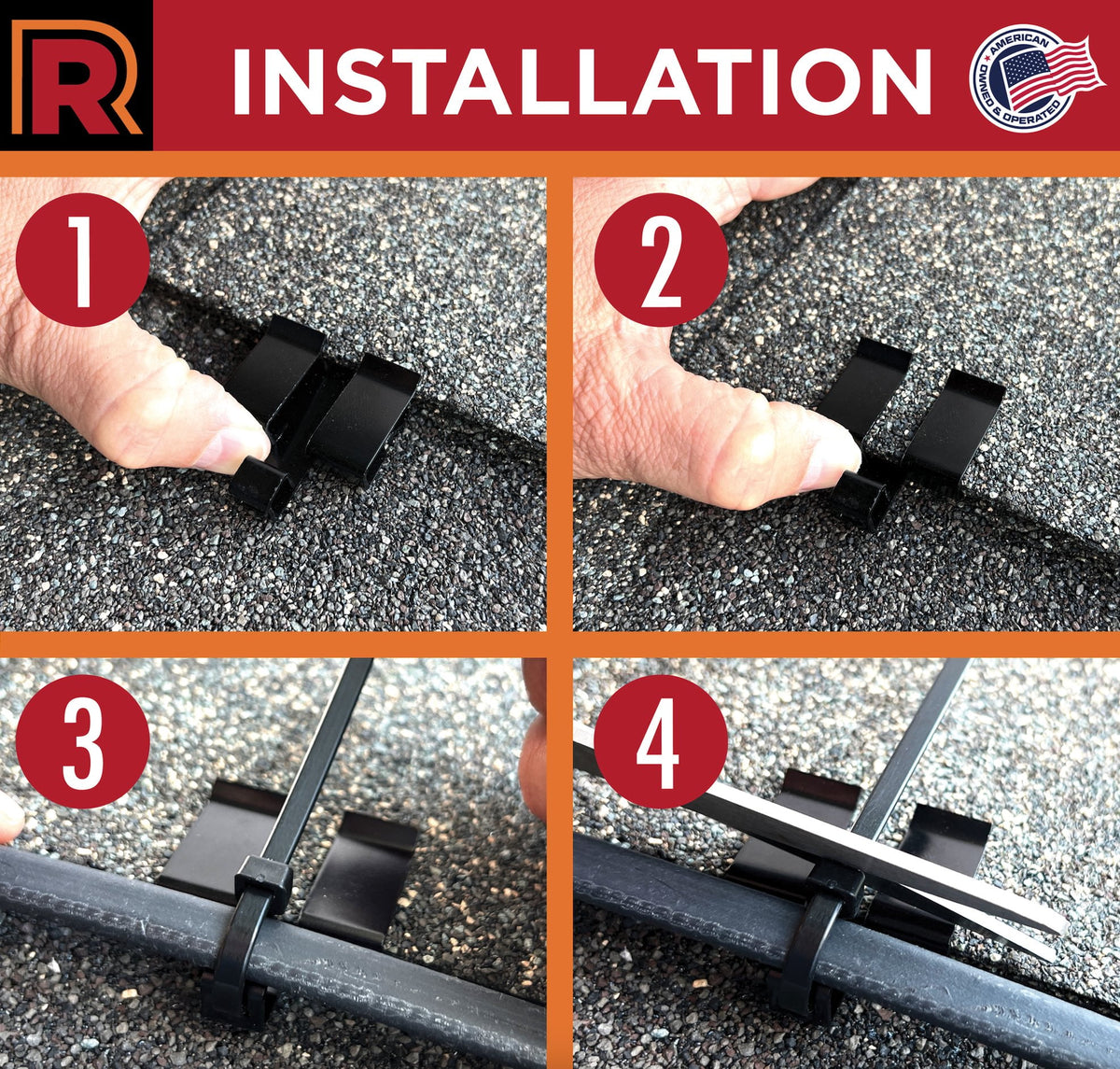 Aluminum Roof Cable Clips for Asphalt Shingles, 10 Clips with 10 UV-Resistant Zip Ties - Image 3