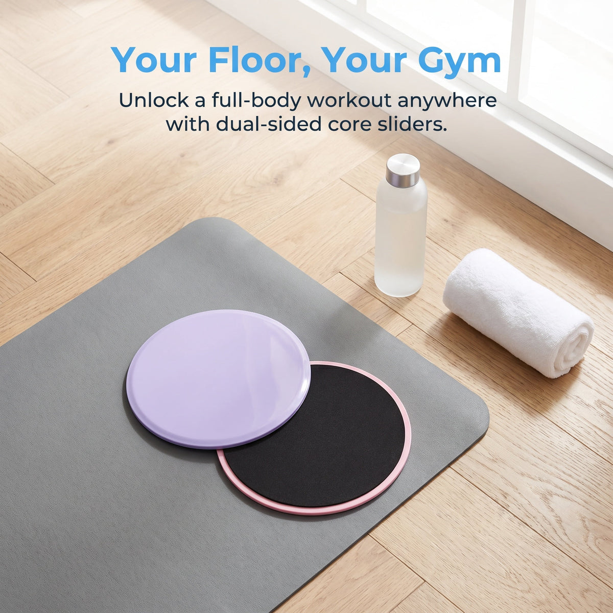 Dual-Sided Core Sliders for Carpet and Hard Floors, Pair of Gliding Discs - Image 2