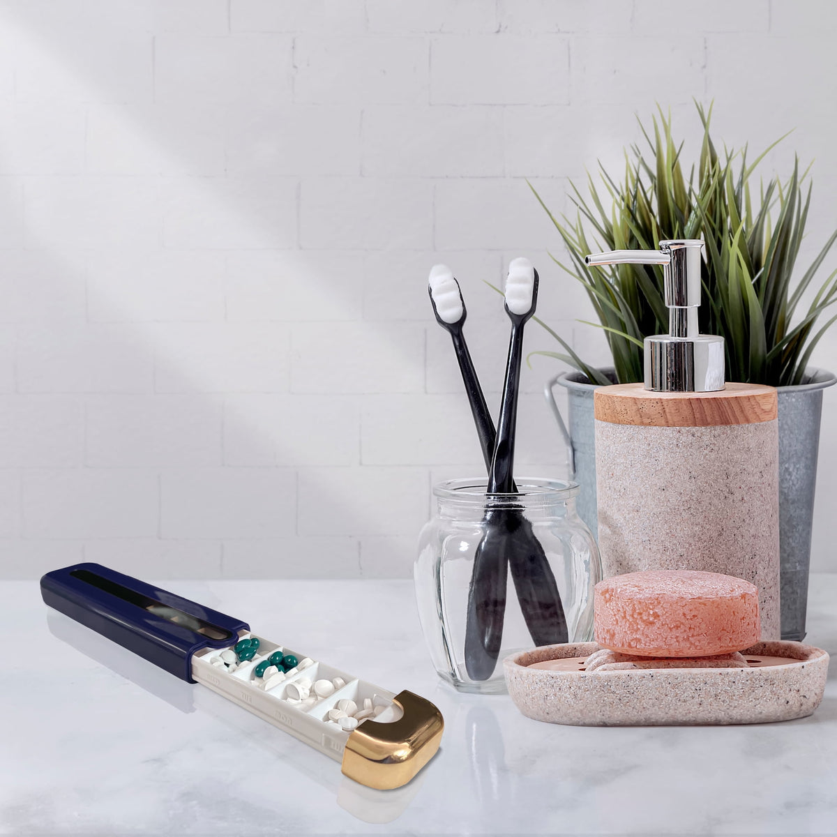 Slim 7-Day Pill Organizer with Slide-Open Compartments, Colours Vary - Image 3