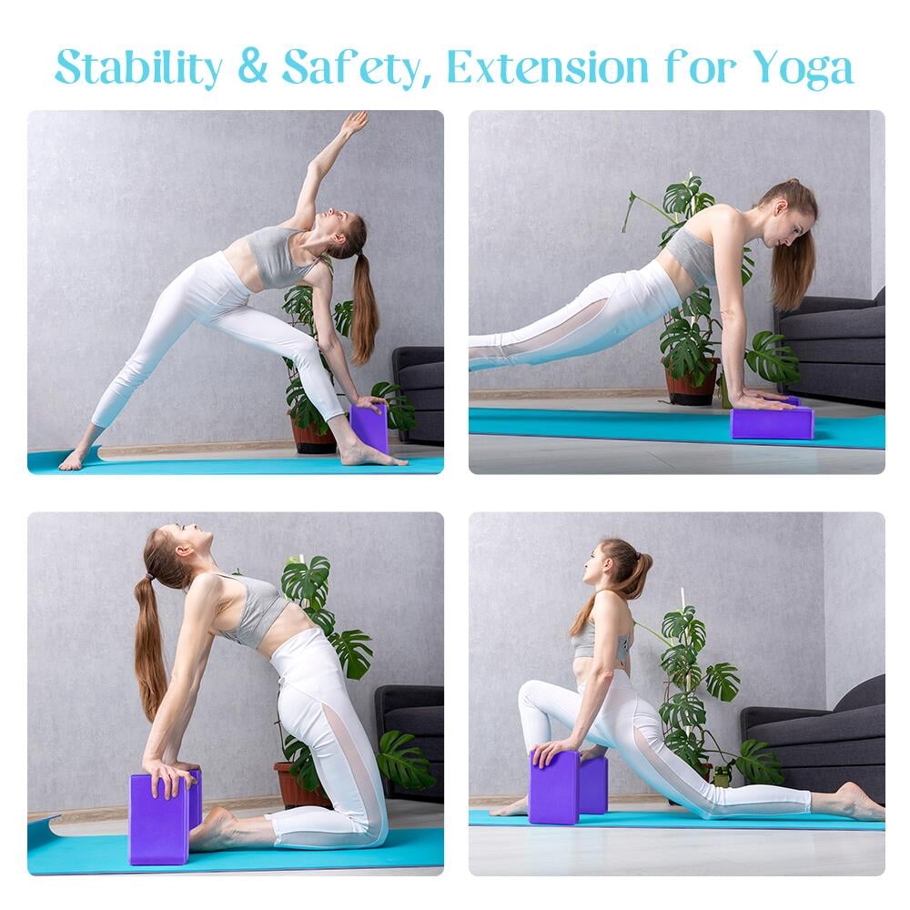 Yoga Blocks, Set of 2 High-Density EVA Foam, 4 x 6 x 9 in, Purple - Image 5