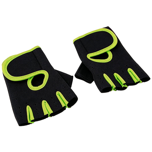 Half-Finger Workout Gloves with Wrist Wrap and Silicone Grip Palms, Yellow