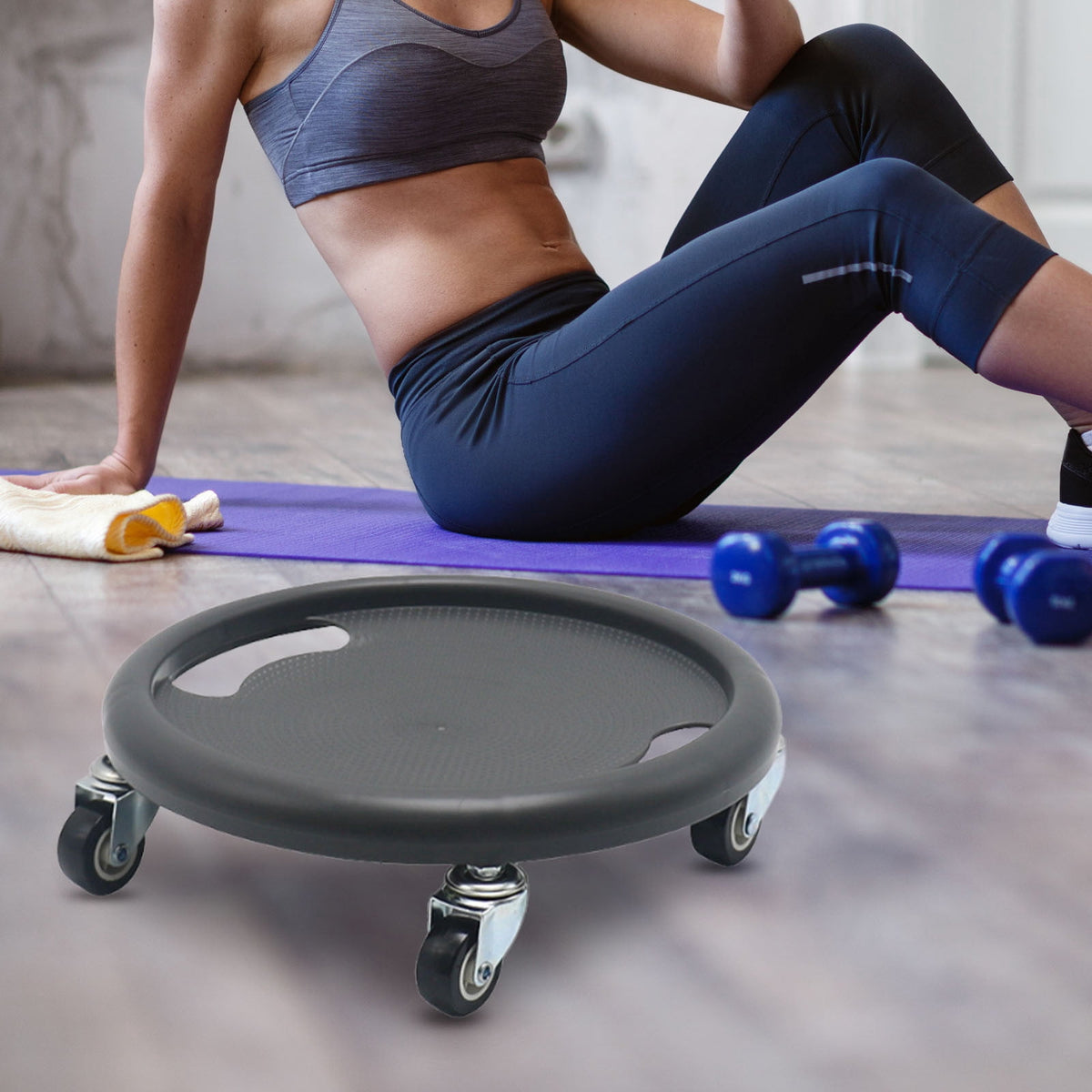 Four-Wheel Ab Roller with Knee Mat, Multi-Directional Core Trainer - Image 3