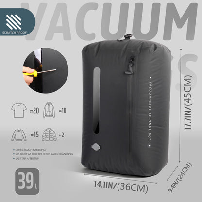 Travel Vacuum Compression Bags with Rechargeable Pump, 2-Pack 39 L Waterproof - Image 6