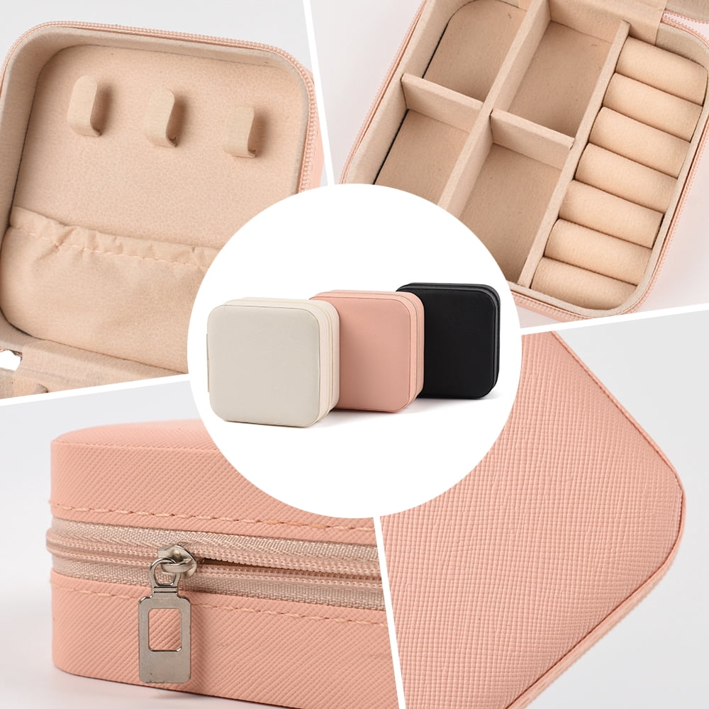 Mini Jewelry Organizer Cases, 3-Pack Travel Boxes in Pink, Black and White - Image 6