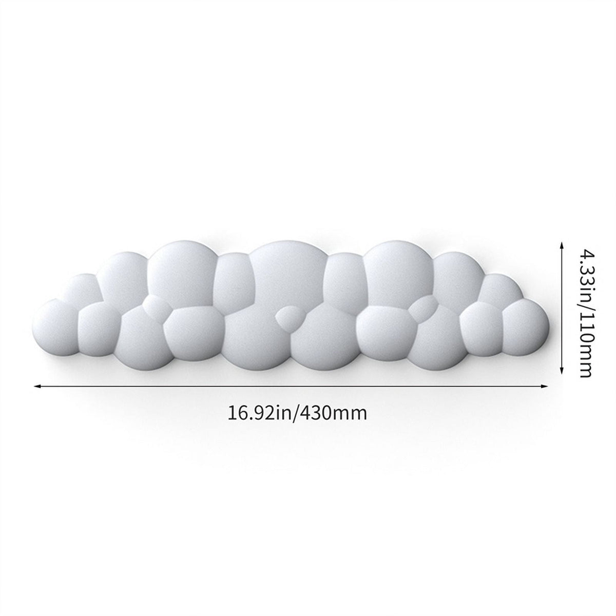 Cloud-Shaped Keyboard Wrist Rest, Memory Foam with PU Leather Cover, White - Image 6