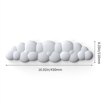 Cloud-Shaped Keyboard Wrist Rest, Memory Foam with PU Leather Cover, White - Image 6
