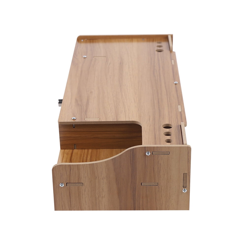Wooden Monitor Riser with Locking Drawer and Phone Slot, Cherry Finish, 18.8 x 7.9 x 4.1 in - Image 6