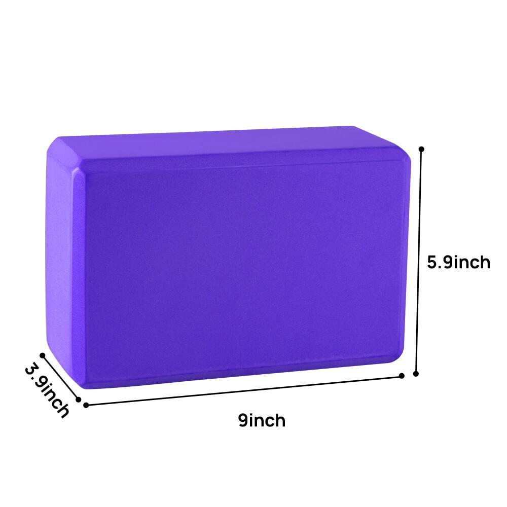 Yoga Blocks, Set of 2 High-Density EVA Foam, 4 x 6 x 9 in, Purple - Image 2